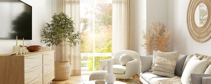 写真：ナチュラルなリビングルーム